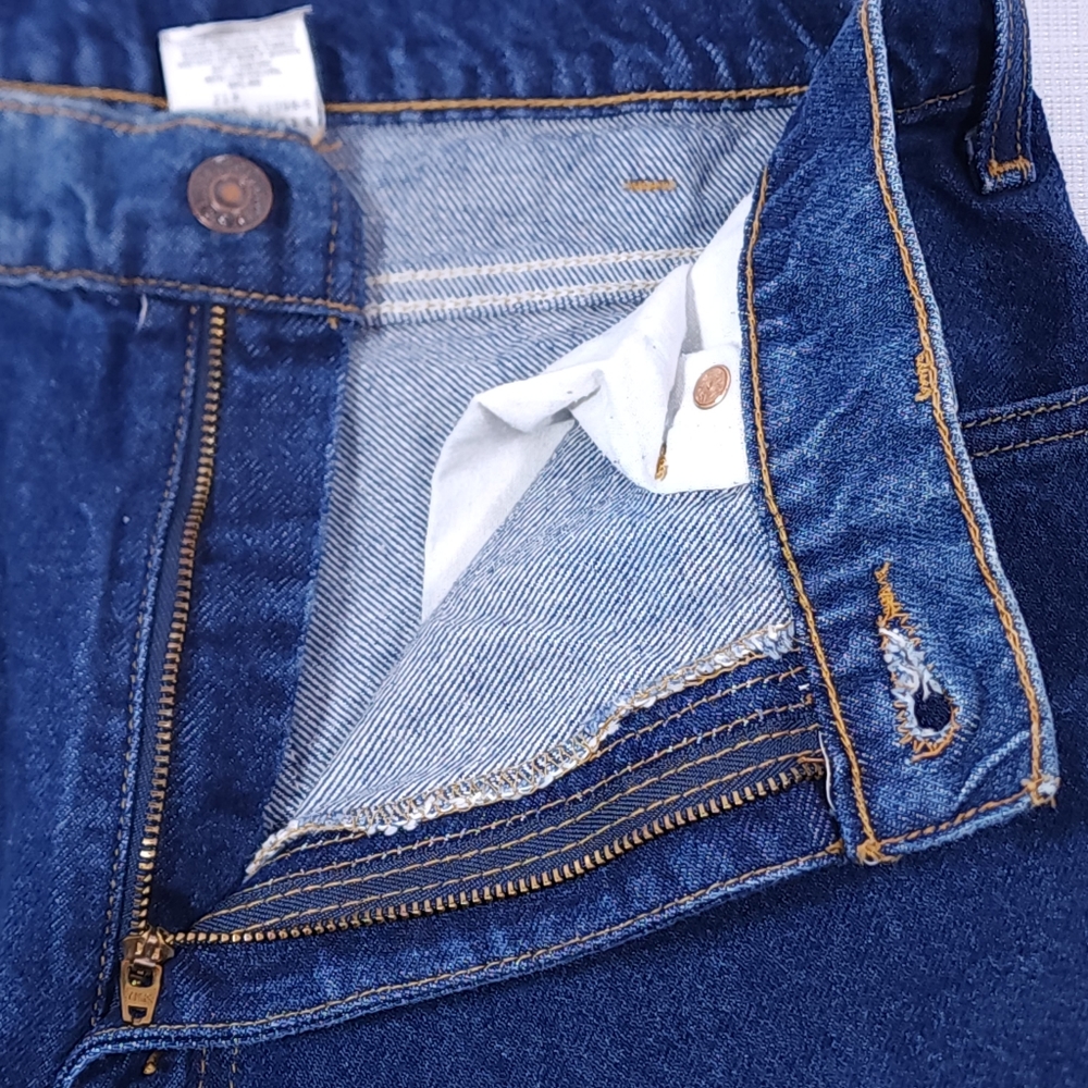 Vintage Levi Strauss Relaxed Fit Tappered Leg Men's Jeans Size 34 X 34 Dark Blue - Picture 5 of 12